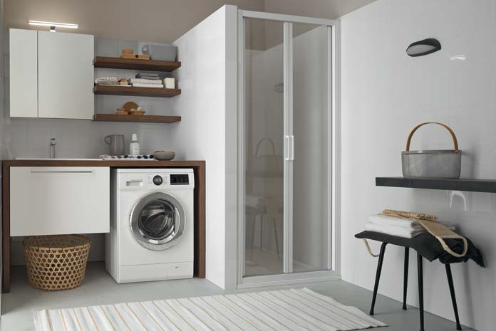 Des meubles de salle de bains adaptés à la machine à laver